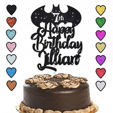 Personalised Custom Birthday Cake Topper Batman Decor Any Name Age unofficial