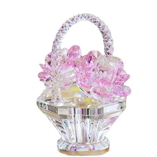 Flower basket crystal ornament - crystal,
