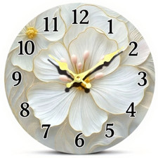 Elegant Lotus Flower - Stunning Wall Clock 30cm  Ideal For Any Room, Great Gift