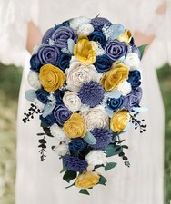 Blue Gold Bridal Bouquet