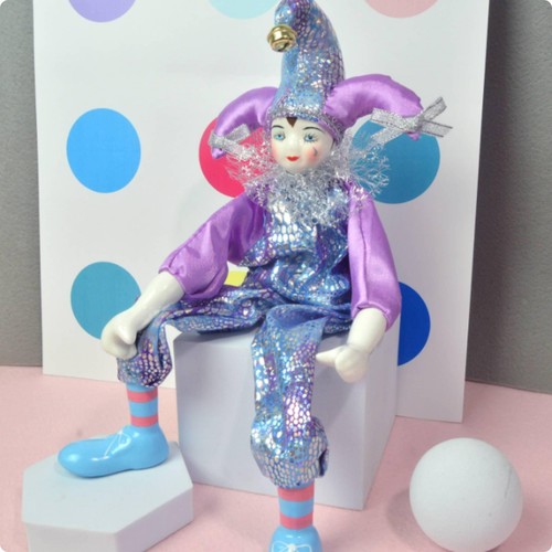 Ceramic clown figurine fine - ceramic,