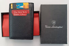 Italian Lamborghini Automobile Leather Card Case with Authentic Shield Original 