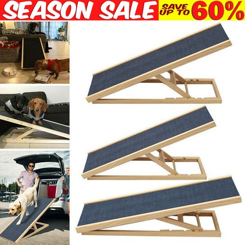 Solid wooden folding pet ramp - wooden,