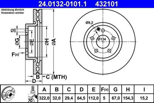 Brake disc ate 0132 - brake,