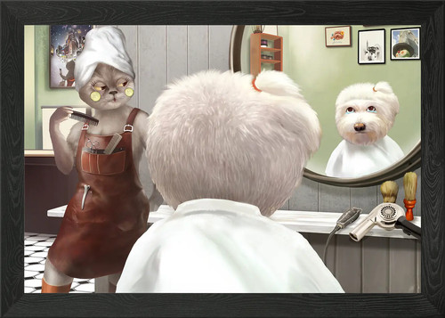 Barber shop framed wall art - barber,