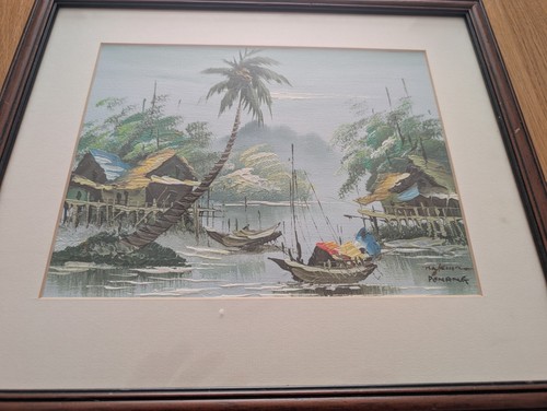 Lovely large vintage - large, framed