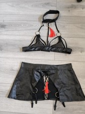 BNWOT Black PVC & Sheer Mesh