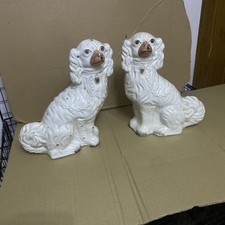 Staffordshire  Victorian  19th Century  Spaniels Mantle  Wally Dogs Large Heavy