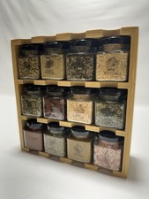 Wooden 3 Tier Spice Rack w/ 12