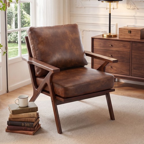 Canmov leather accent chair - leather,