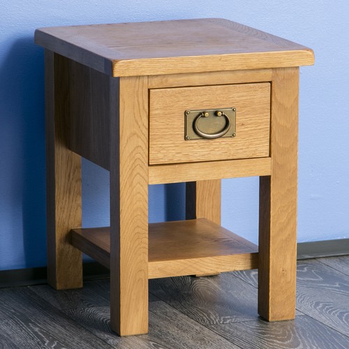 Rustic oak side table - oak, solid
