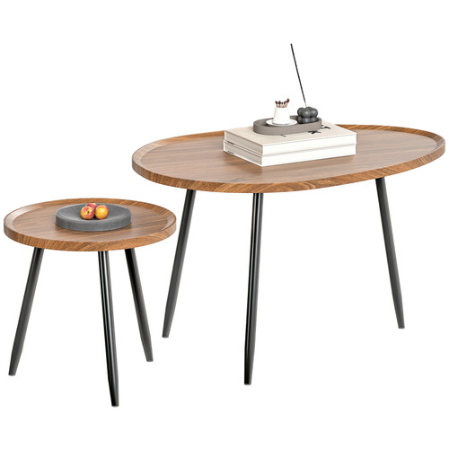 Homcom 80cm sofa side table - side,