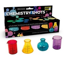Novelty Chemistry Shot Glasses Science Flask Fun Plastic 25ml Pipette Included