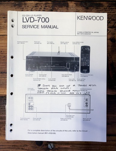 Kenwood lvd 700 cdv ld - lvd-700, cd