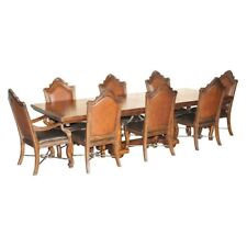 EXQUISITE THOMASVILLE SAFARI COLLECTION EXTENDING DINING TABLE & EIGHT CHAIRS