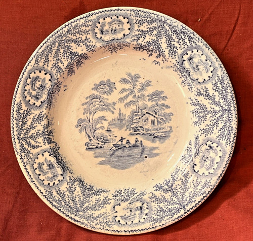 Antique victorian blue - blue, white