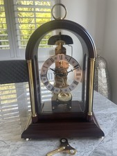 Franz Hermle German Glass Cased Skeleton Clock Mechanical Movement 791-081