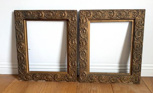 Antique french pair gilt gesso - pair,