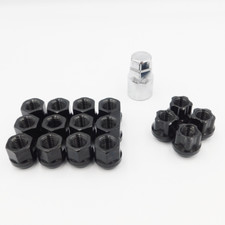 M12x1.5 Open Wheel Nuts (Black) x 12 + Locks For Hyundai Getz i10 i20 Lantra