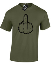 MIDDLE FINGER MENS T SHIRT RUDE SWEARING DESIGN TOP JOKE COMEDY NOVELTY NEW