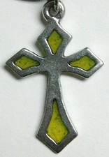Windows of Light cross pendant - Small Diamond (yellow resin)