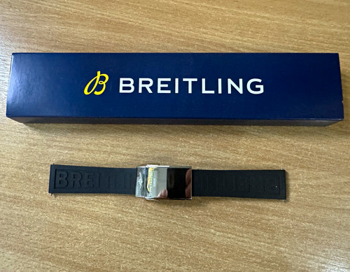 Breitling black rubber 20mm - rubber,