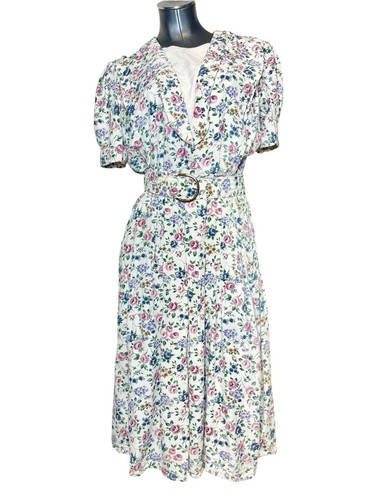 Vintage floral midi dress - vintage,