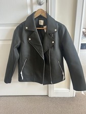 Ladies faux leather biker - faux,