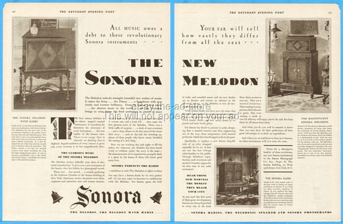 1928 sonora phonograph - sonora, ad