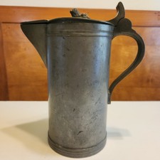 Antique Pewter Lidded Pitcher