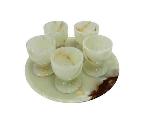 Vintage onyx carved stone - onyx, set