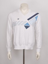 Adidas Ivan Lendl vintage tennis v neck jumper pullover M WHITE West Germany