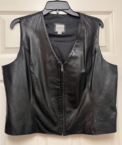 Vintage black leather lined - black,