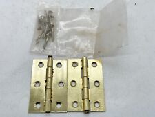 NEW OLD STOCK PAIR OF DOOR HINGES 3" X 2" WITH FITTING SCREWS SET BRASS COLOUR
