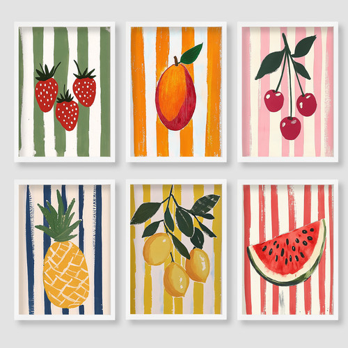 Fruit abstract art print - fruit,