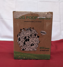 Dog Poo Bags 450 Counts  Thick Leak Proof Pet Poop Lavender Scented(BOXDAMAGED)