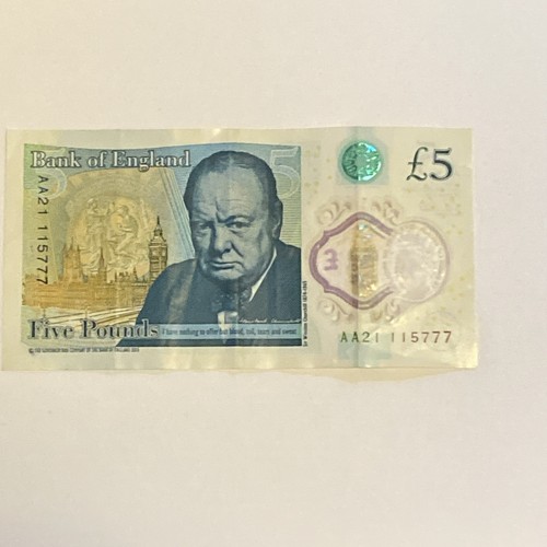 Low prefix aa21 115777 5 - low, £5