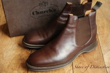 Church's Churchs Devon Brown Leather Chelsea Boots Shoes Men's UK 10 US 11