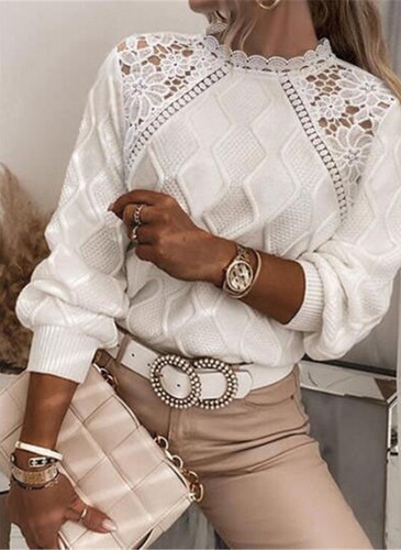 Ladies casual lace long sleeve - lace,