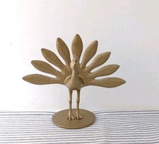 Lovely Decorative Gold Peacock Metal Ornament Art Deco Style Home Decor Figurine