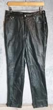 Newport News Women’s Genuine Leather Trousers UK 12 W30 L33 Festival Rocker