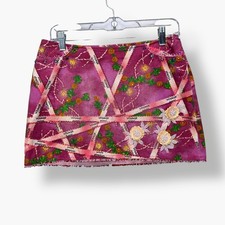 Vintage Voyage Passion Skirt 6 Pink Mini Monogram Glitter Swarovski Crystal Y2K