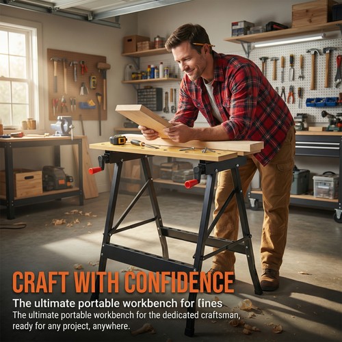 Foldable wooden workbench - foldable,