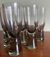 6 Vintage Per Lütken Holmegaard Canada Smokey Grey Sherry Glasses Danish MCM VGC