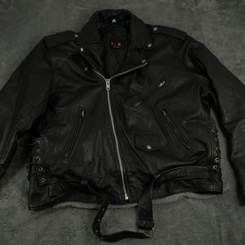 Leather motorcycle jacket - leather,