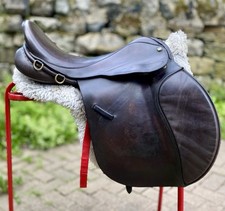 18” Saddle English Made IDEAL Saddle Brown Wide / Extra Wide Fit VGC