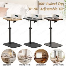 Side Table 360° Swivel Writing Lifting Laptop Study Desk C Shaped End Sofa Table