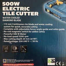 Workzone 500W Electric Tile Cutter Water-cooled Diamond Cutting Machine New
