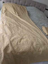 Vintage Yellow Gold Damask Curtains 72” Wide X 82” Drop