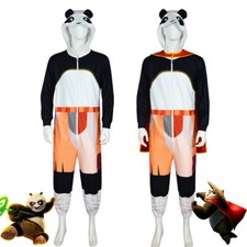 Cosplay Kung Fu Panda Po Jumpsuits Cloak Costumes Halloween Fancy Dress Suits